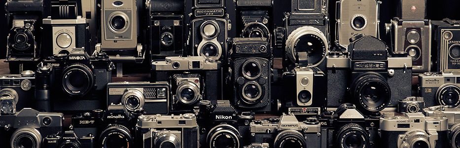 Photo of antique and vintage cameras