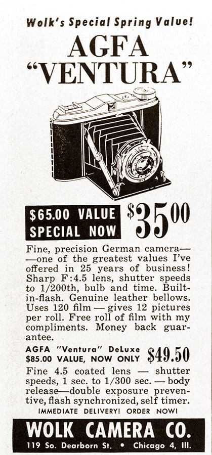 1950 Agfa Ventura ad