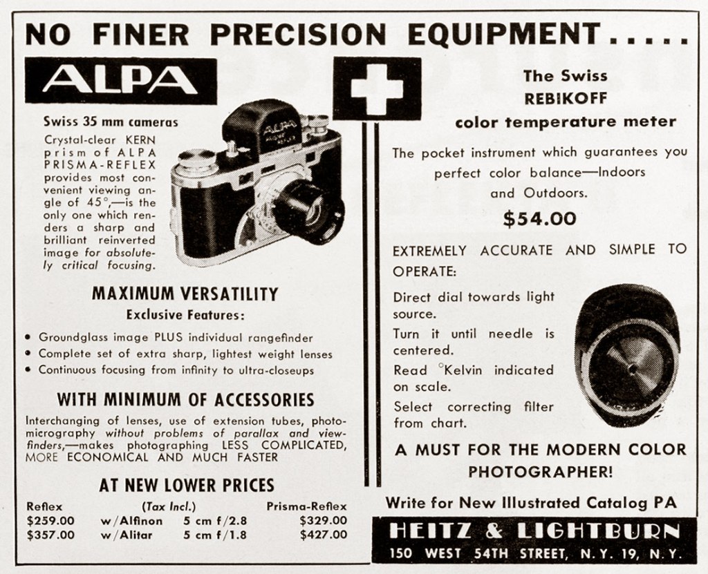 1952 Alpa cameras ad