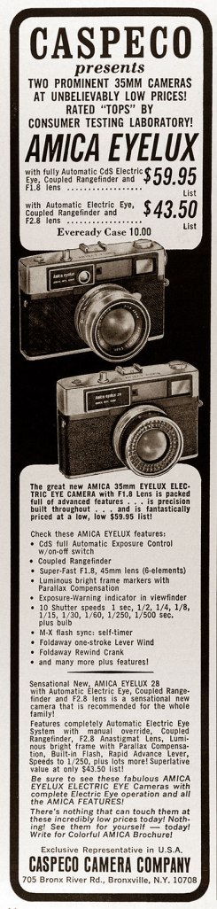 1966 Amica Eyelux camera ad