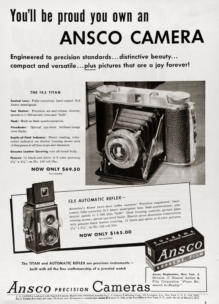 1950 Ansco Titan, Ansco Automatic Reflex ad