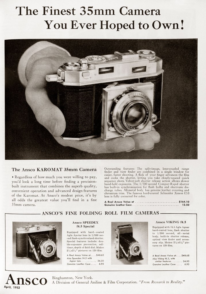 1952 Ansco Karomat ad