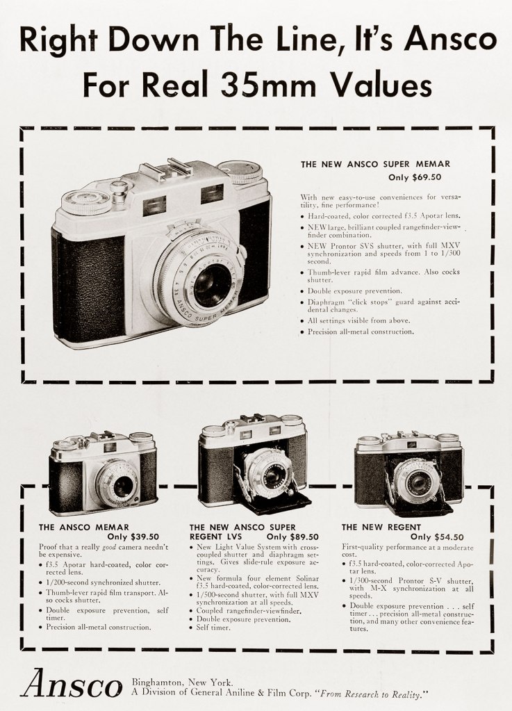 1955 Ansco cameras ad