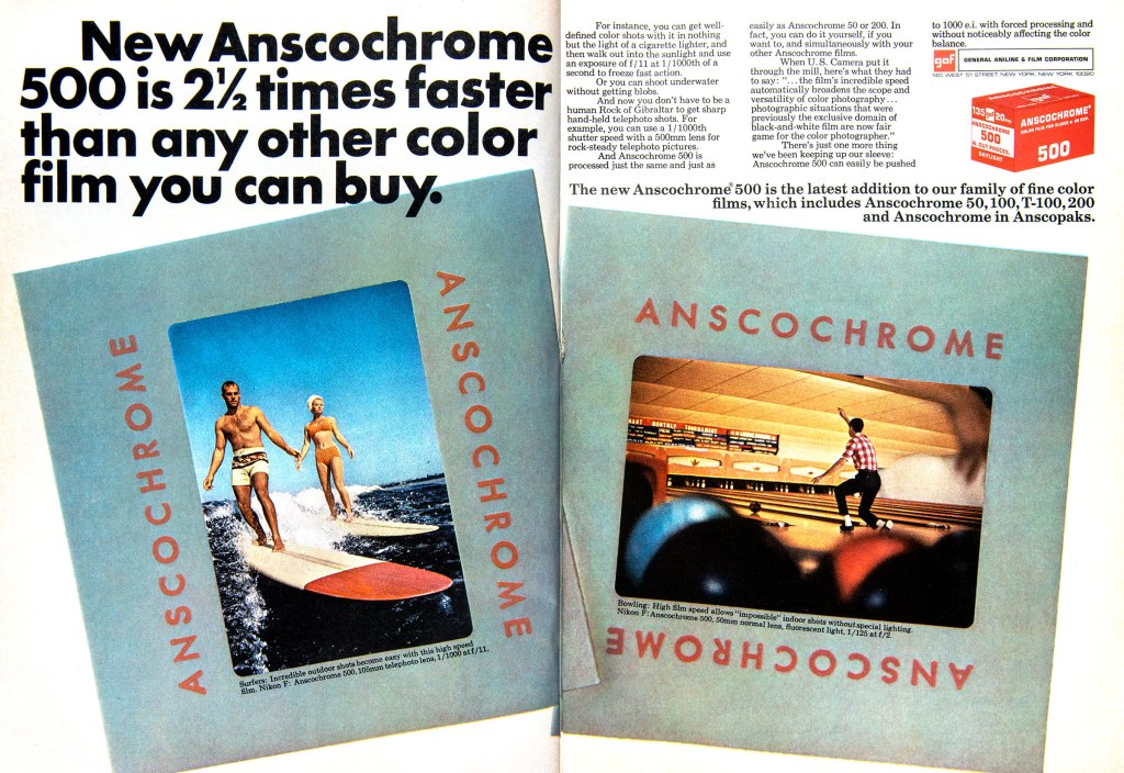 1967 Anscochrome 500 Film ad