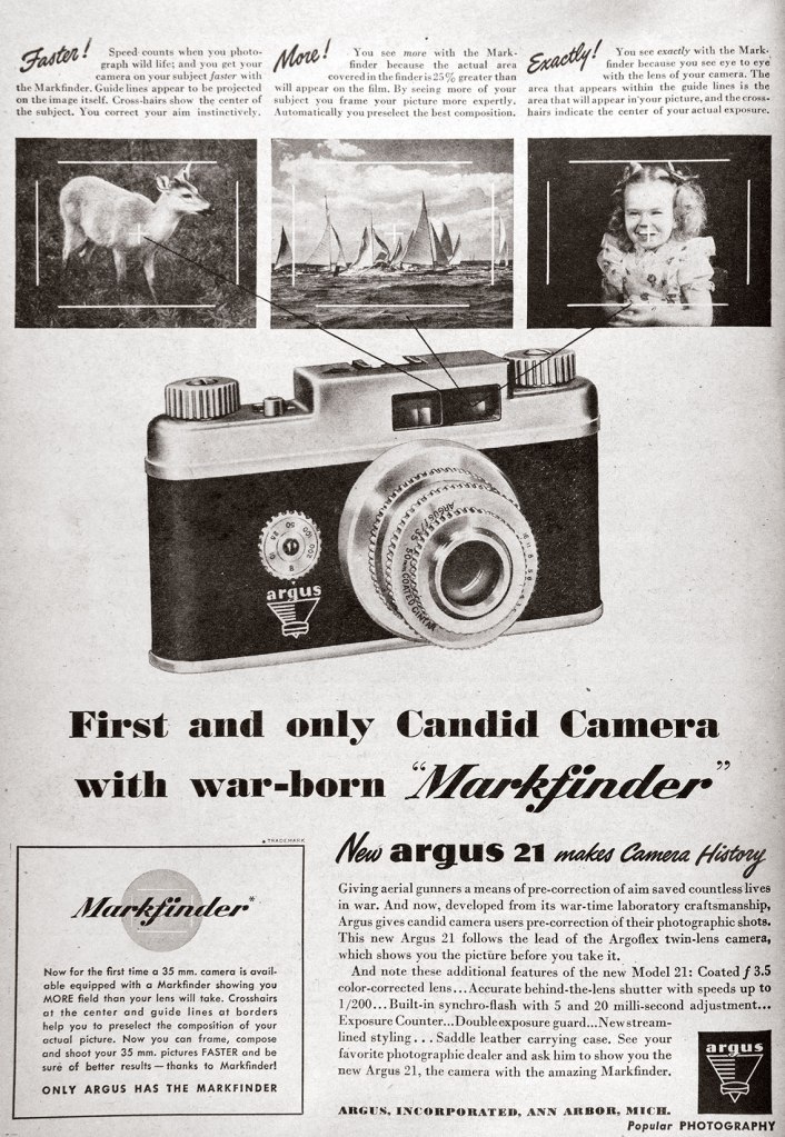 1947 Argus 21 ad