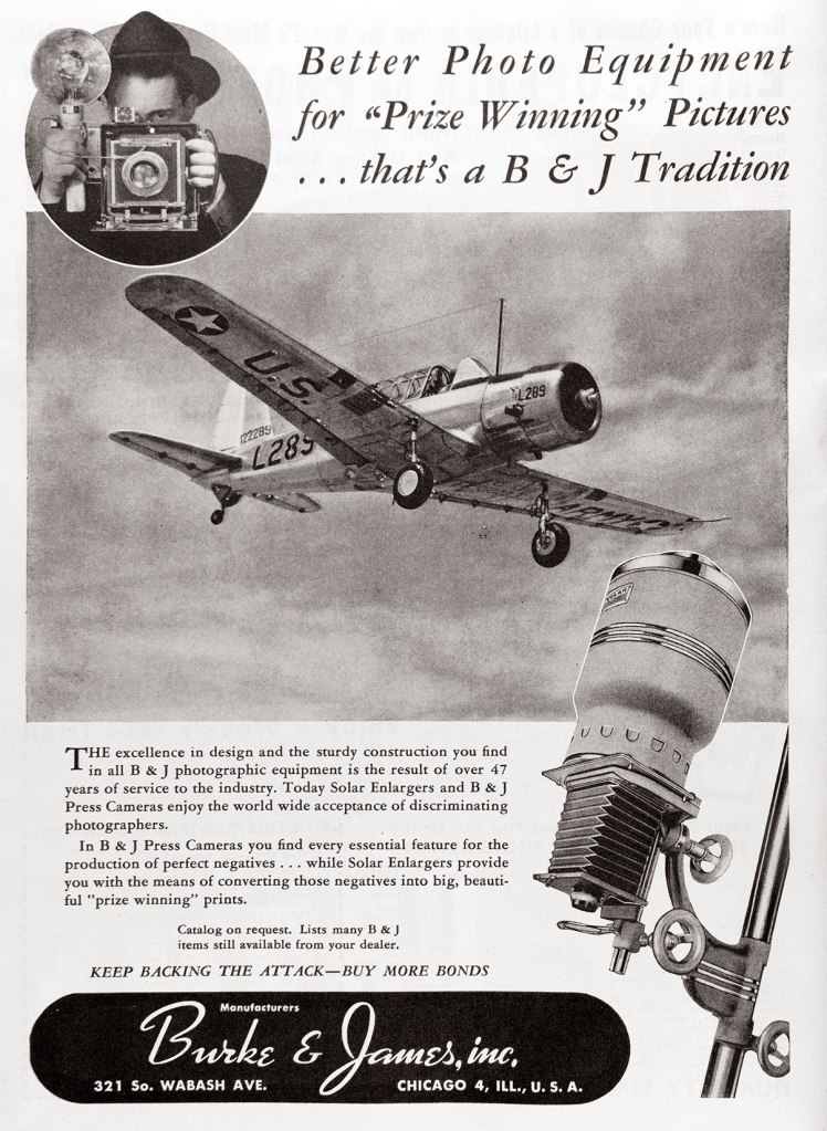 1944 Burke + James photo equipment ad