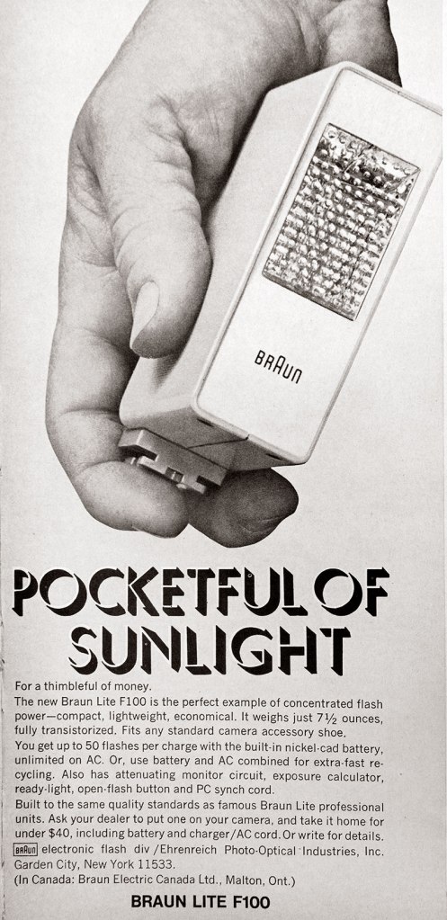1968 Braun Lite F100 ad