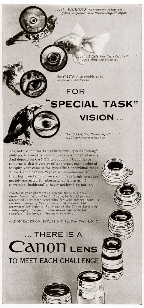 1955 Canon Lens ad