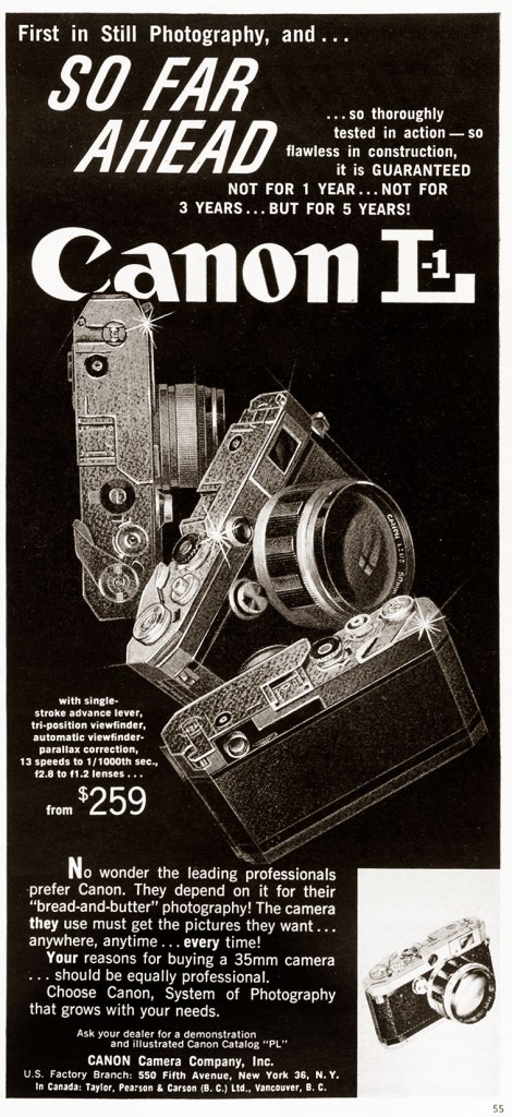 1957 Canon L-1 camera ad