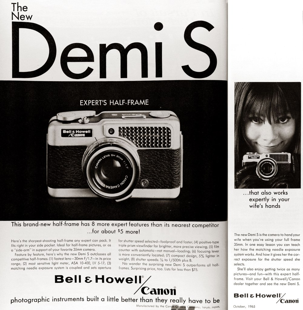 1965 Canon Demi S camera ad