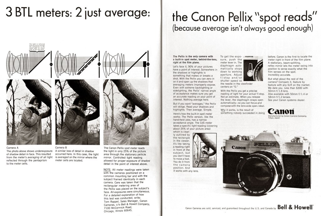 1966 Canon Pellix camera aad