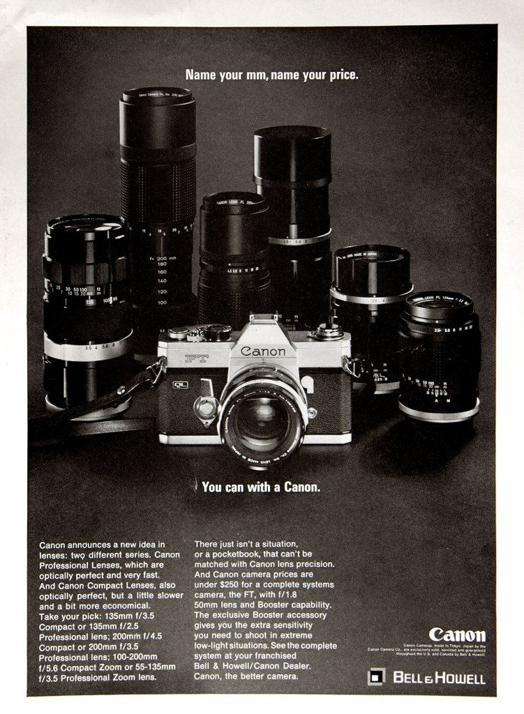 1968 Canon FT camera ad