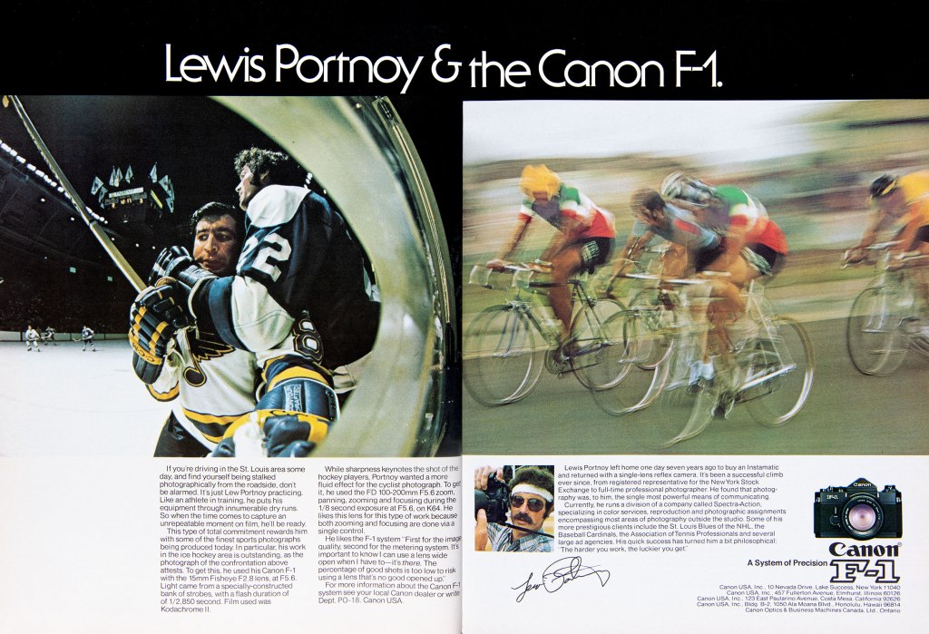 1974 Canon F-1 Camera ad