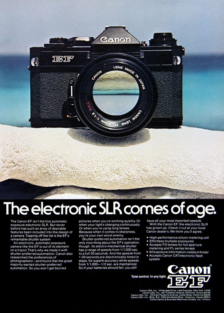 1974 Canon EF camera ad