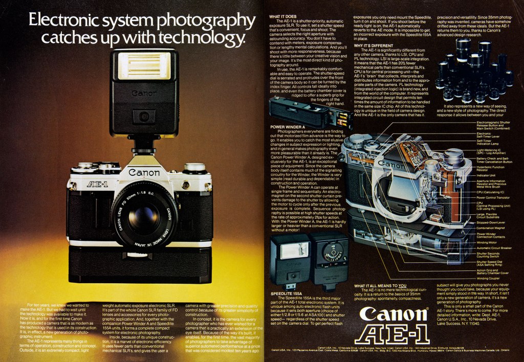 1975 Canon AE-1 camera ad