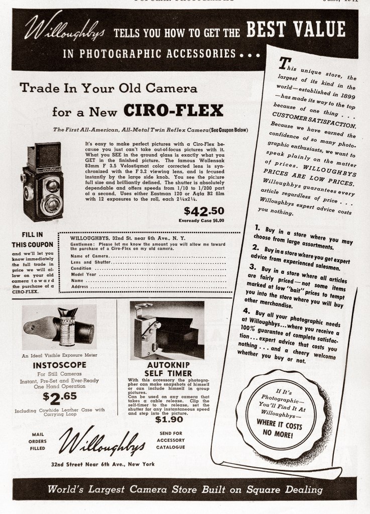 1941 Ciro-flex camera ad