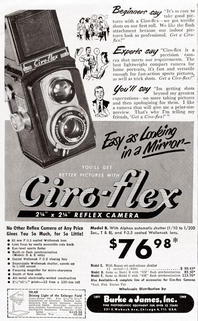 1949 Ciro-flex camera ad