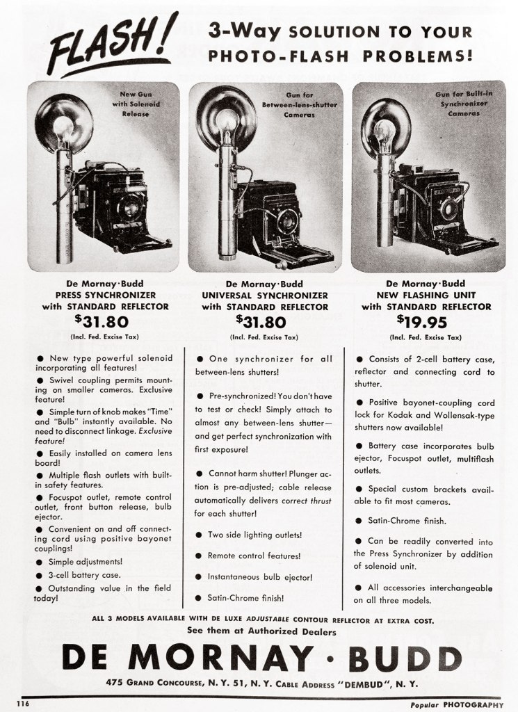 1947 DeMornay photo flash ads