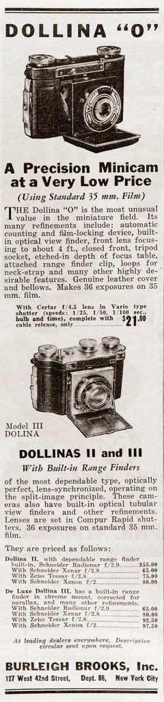 1938 Dollina Camera ad