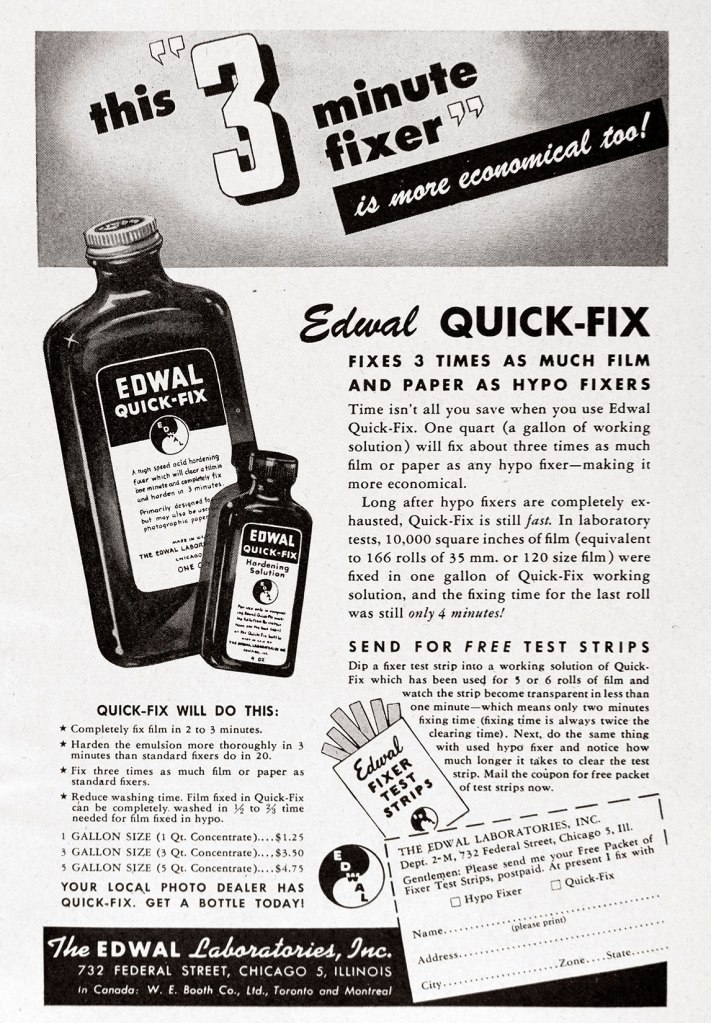 1947 Edwal photo chemistry ad