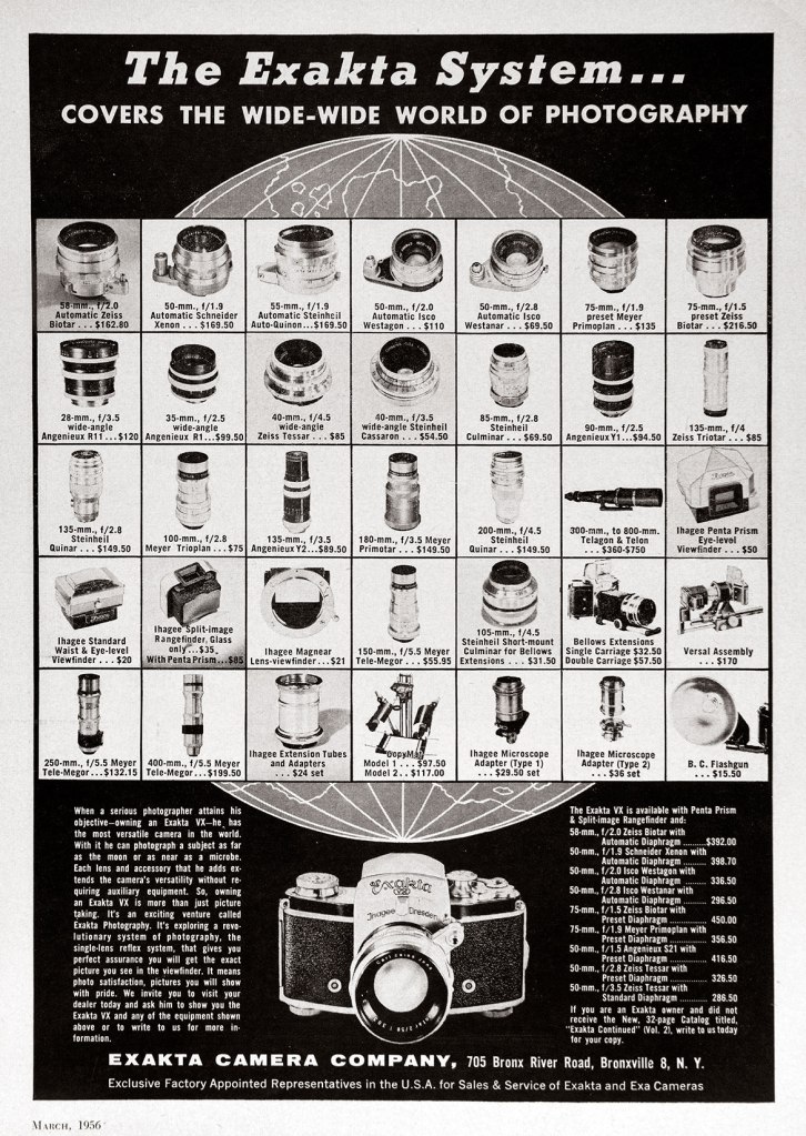 1956 Exakta camera ad