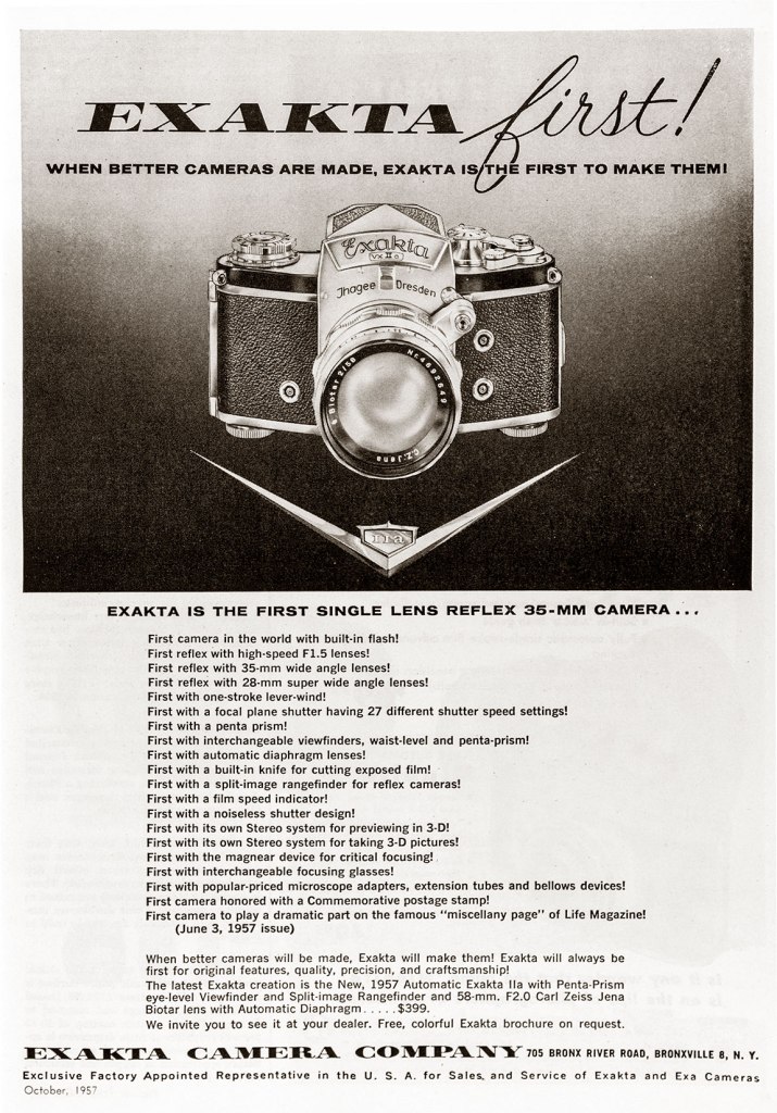 1957 Exakta camera ad