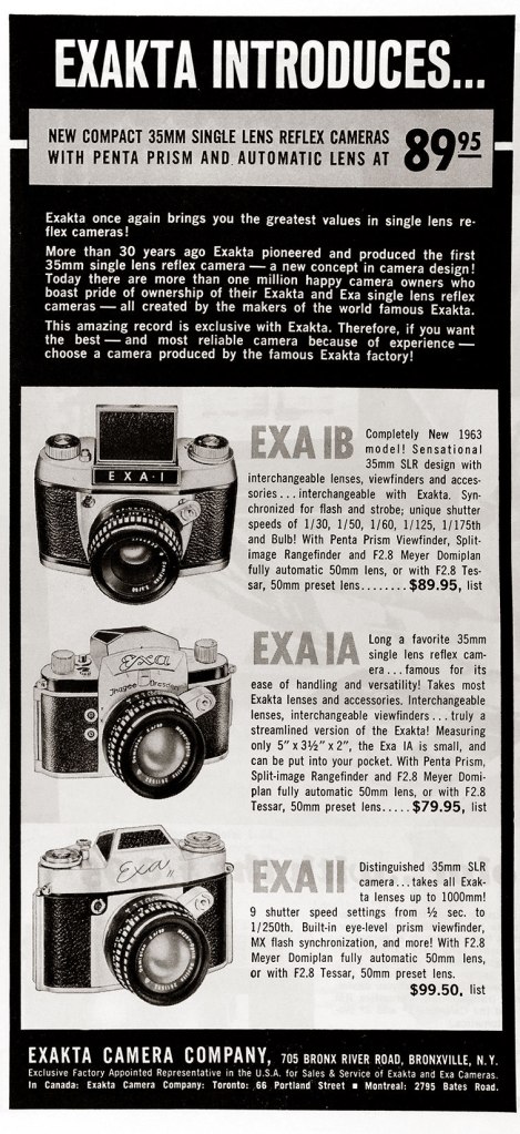 1963 Exakta camera ad