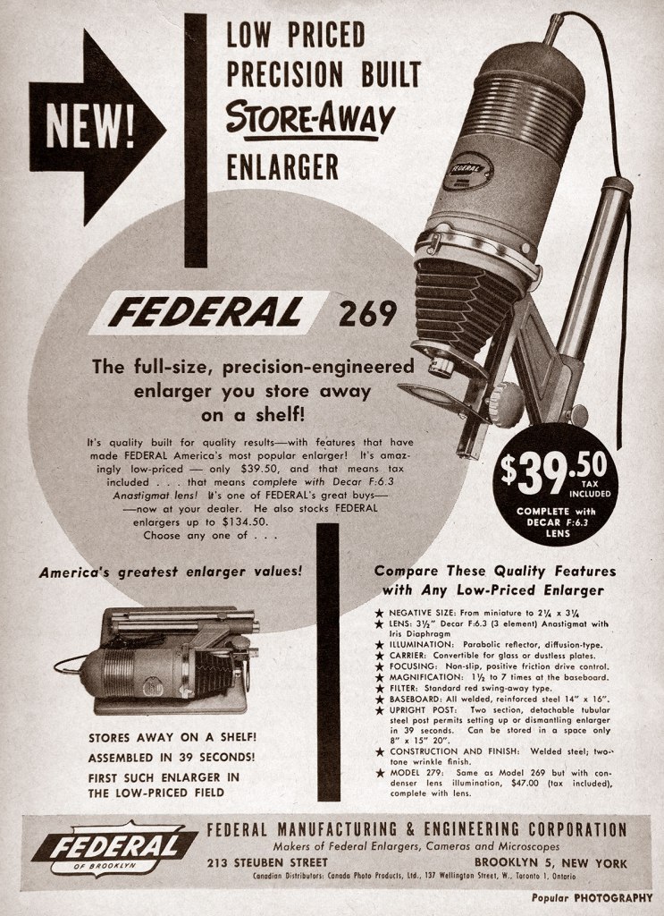 1948 Federal enlarger ad
