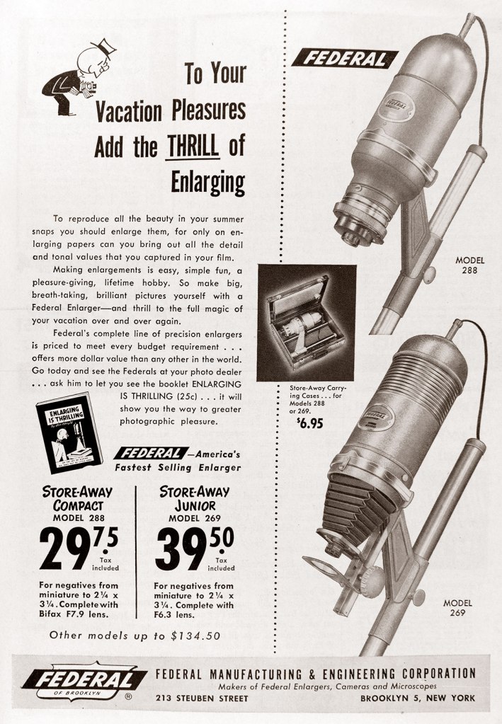 1949 Federal enlarger ad
