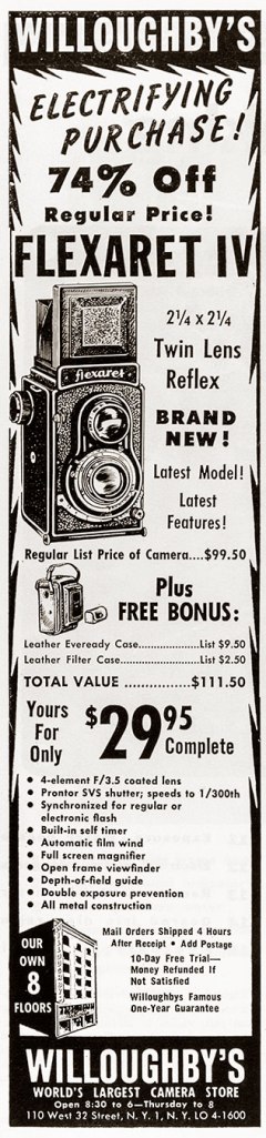 1957 Meopta Flexaret IV camera ad