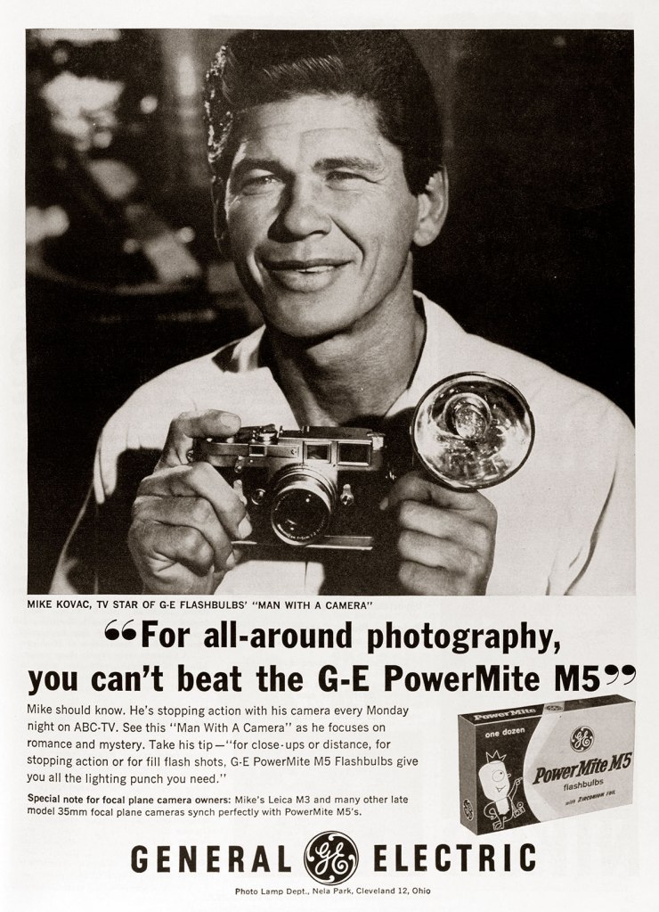 1959 GE PowerMite M5 Ad Charles Bronson