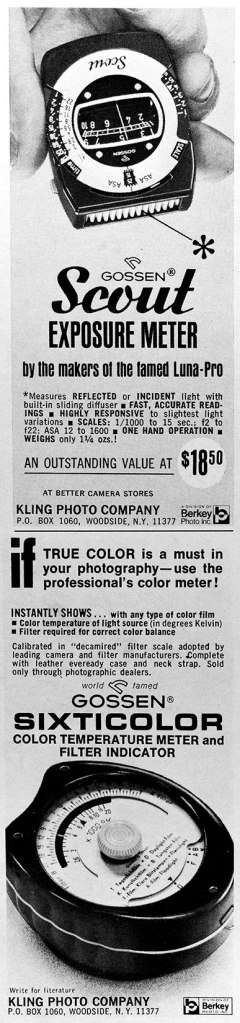 1973 Gossen Scout Sixticolor ad