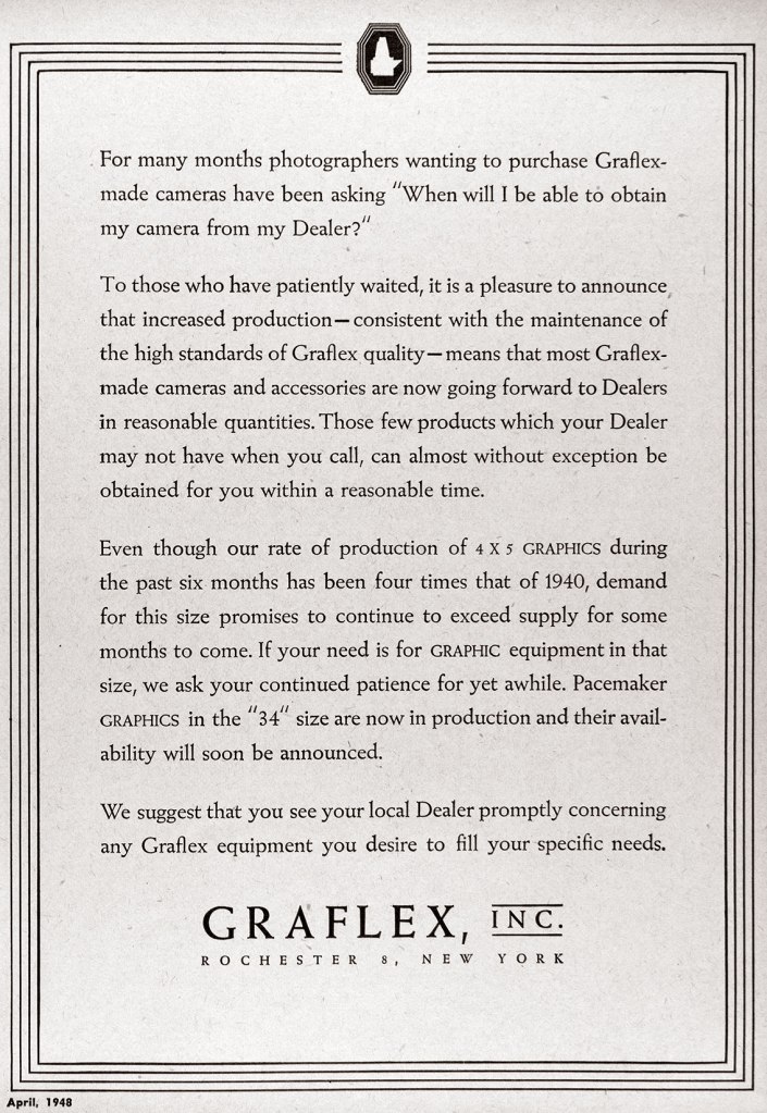 1948 Graflex cameras ad