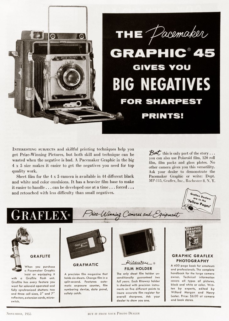 1955 Graflex camera Ad
