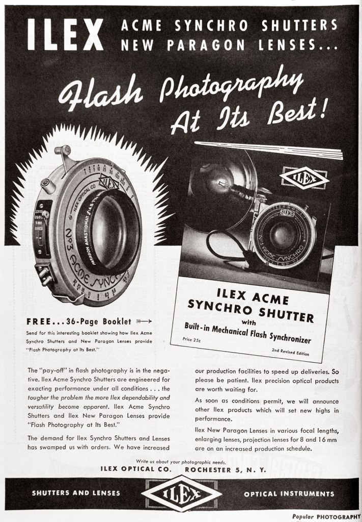 1947 Ilex shutter ad