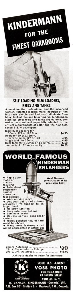 1960 Kindermann darkroom equipment ad