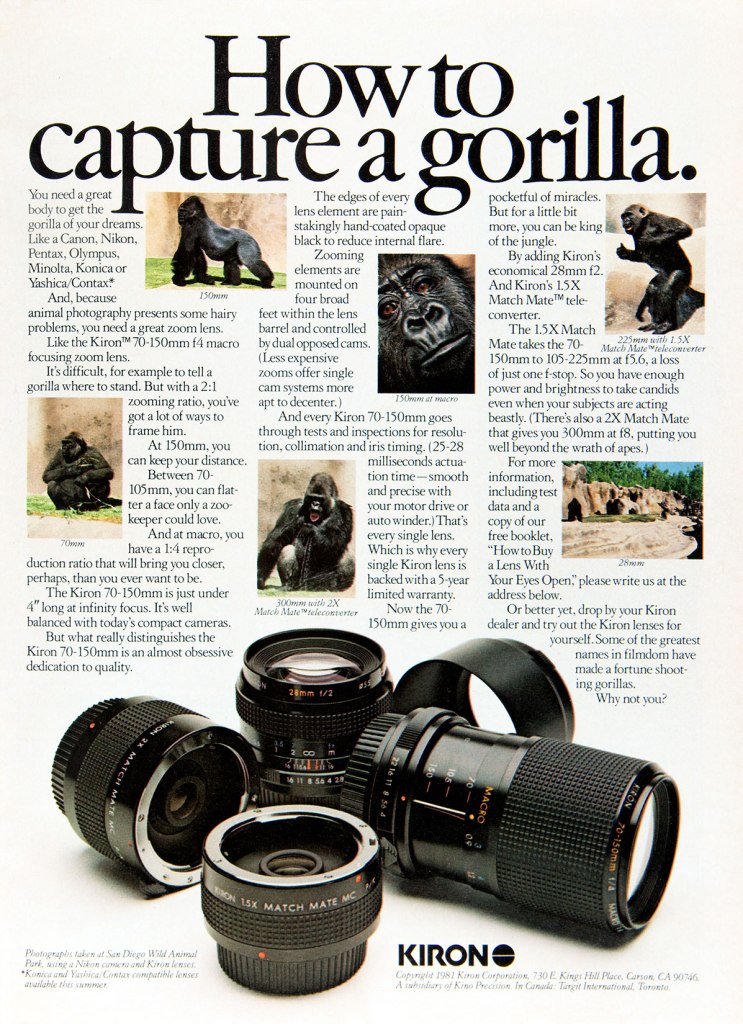 1981 Kiron Lens ad
