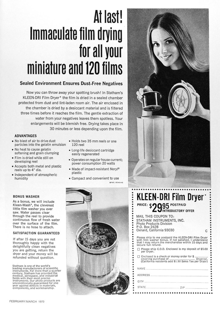 1970 Kleen-Dri photo equipment ad