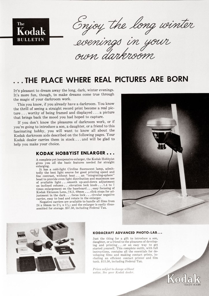 1951 Kodak Hobbyist Enlarger ad
