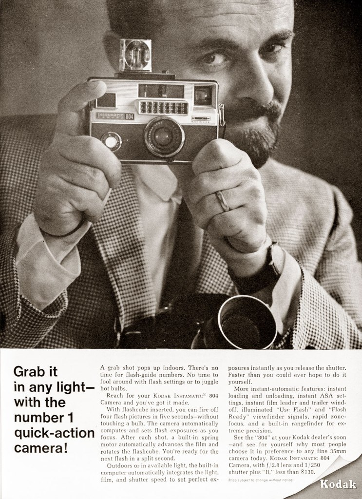 1967 Kodak Instamatic 804 126 camera ad