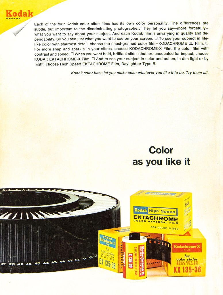 1967 Kodak Slide film ad