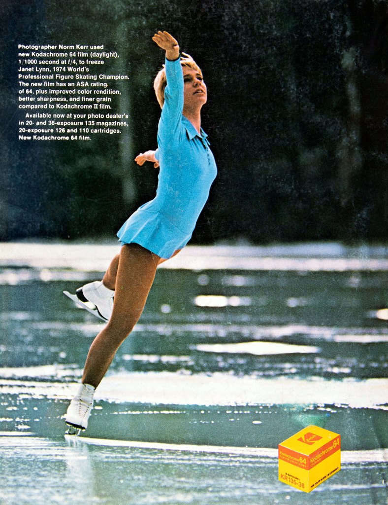 1974 Kodak Kodachrome ad featuring Janet Lynn