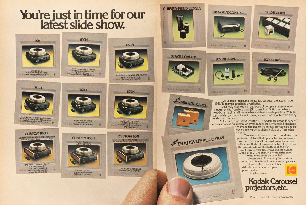 1977 Kodak Slide projector ad