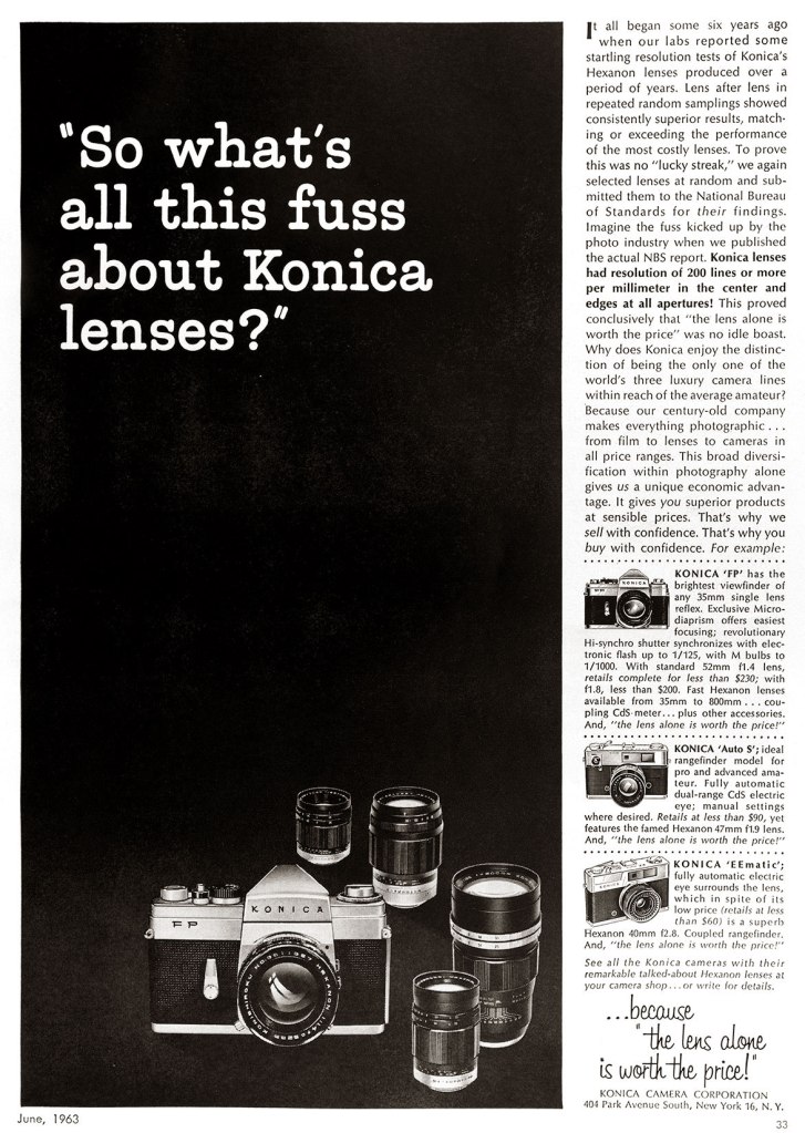 1963 Konica camera ad