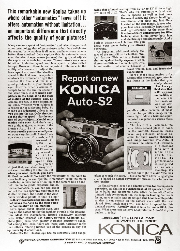 1966 Konica Auto-S2 ad
