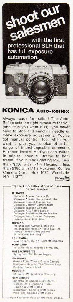 1968 Konica Auto-Reflex ad