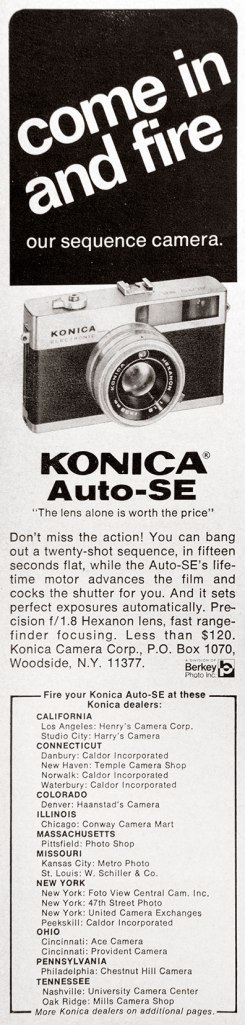 1968 Konica Auto-SE ad
