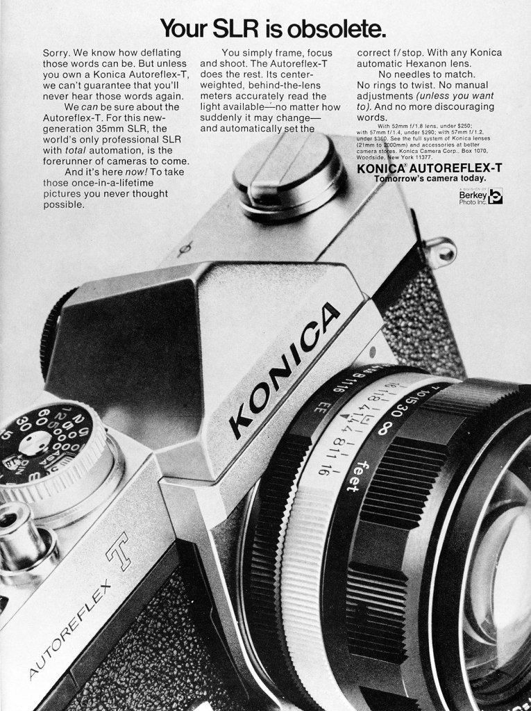 1970 Konica Autoreflex T ad