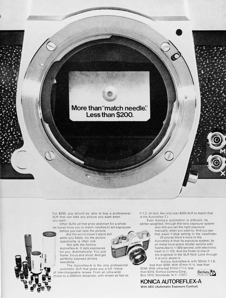 1970 Konica Autoreflex A ad