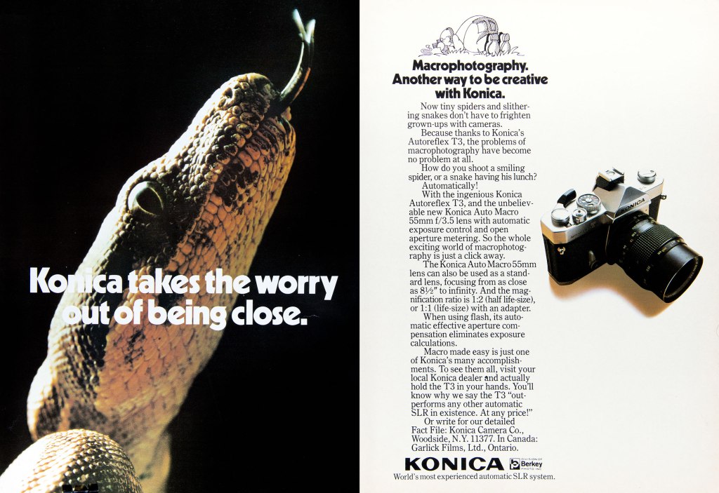 1974 Konica Autoreflex T3 ad